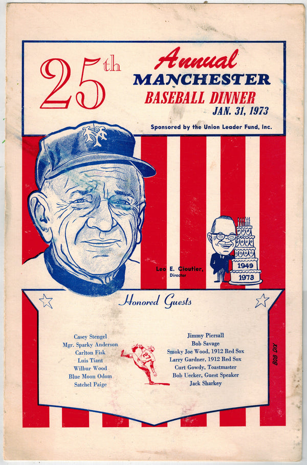 Twenty-Fifth Annual Baseball Dinner program, art by Bob Dix
