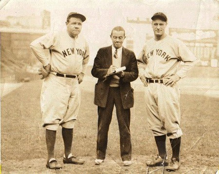 Babe Ruth, Leo Cloutier and Lou Gehrig, Fenway Park 1933