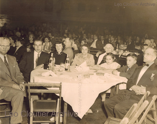 Cloutier Family Photo at the 4th Annual Baseball Dinner, 1953