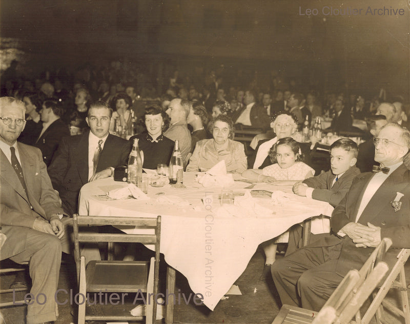 Cloutier Family Photo at the 4th Annual Baseball Dinner, 1953