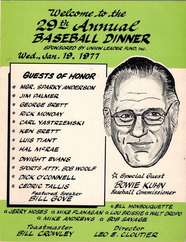 Twenty-Ninth Annual Baseball Dinner Program, 1977
