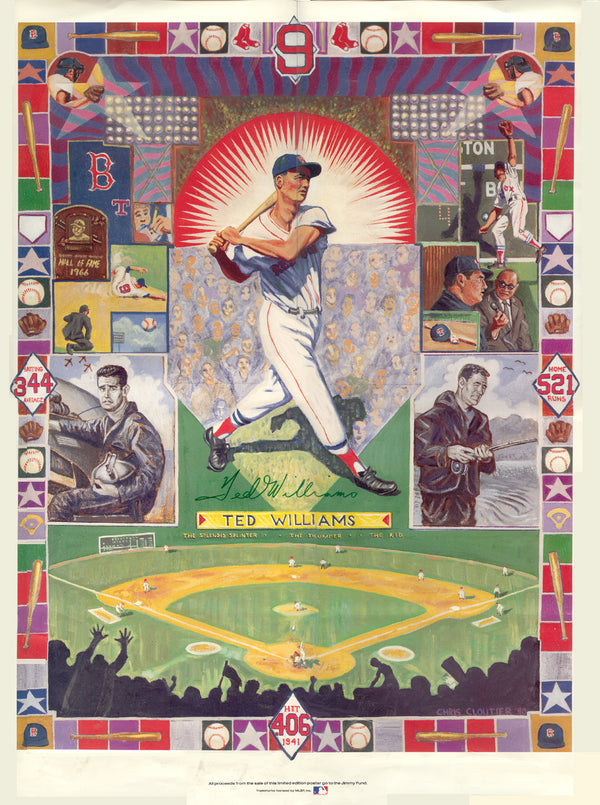 Ted Williams .406 Anniversary Poster - 1991